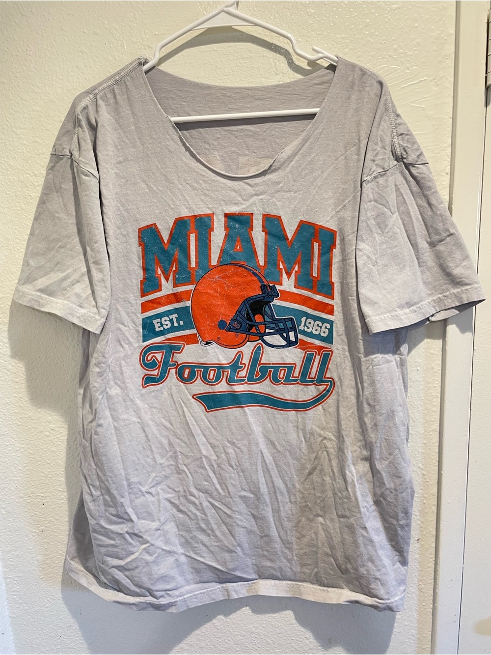 🧡🩵Retro Miami Football Oversized Graphic Tee | Women’s 1X Men's L 🏈